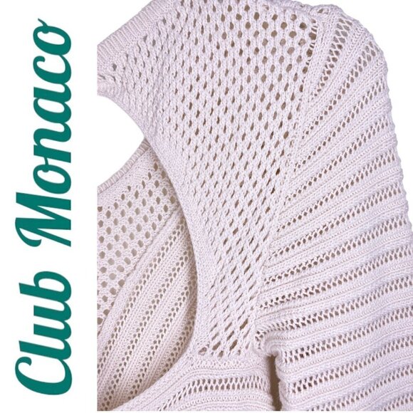 CLUB MONACO Tallulah Silk Blend Beige Open Back High Low Sweater, Size Small - Picture 9 of 11